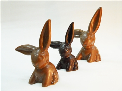 3 Solid Dark Chocolate Bunnies