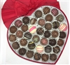 Image of 36 assorted  Bite-sized Truffles in Red Heart Box.