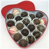 Red Heart Tin with 18 Bite-size Truffles For Valentine's Day