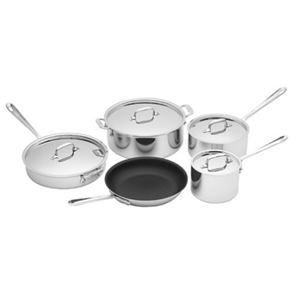 All-Clad&reg; 9 Piece Non-Stick Stainless Cookware Set, cookware made in USA