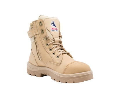 Southern Cross Steel toe boot with premium cowhide and water resistant leather. Available in Medium (M) and Wide (W) fit options.