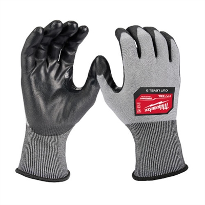 Milwaukee 48-73-8734  2XL High Dexterity Cut 3 Resistant Polyurethane Dipped Work Gloves