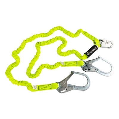 SAFEWAZE-FS596 6' DUAL LEG 100% STRETCH LOW PROFILE LANYARD