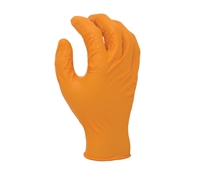 Industrial grade orange nitrile disposable glove