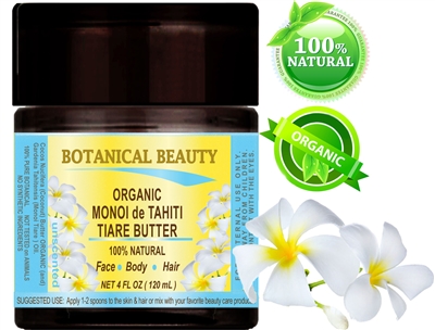 Organic Monoi De Tahiti Tiare Butter Unscented Botanical Beauty