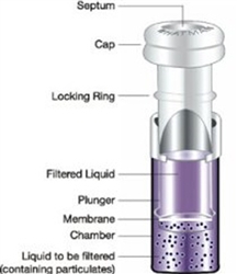 Mini-UniPrep Syringeless Filter, slit septa, nylon, 0.45 µm, 100/pk