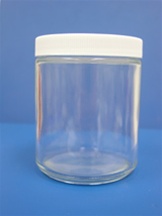 Jar, Round, Straight Sided, 53-400, 2oz., Clr, w/CapPTFE Liner