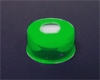 Snap Cap, 11mm, GREEN, w/Septa (PTFE)