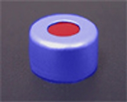 Cap Pak, 11mm Crimp Alum Blue Cap w/  PTFE/Rubber Septa, 100/pkg