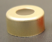 Crimp Cap, Magnetic, Gold, w/Septa PTFE/clear Sil, 20mm