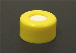 Screw Cap, 9mm, YELLOW PP, w/Septa (PTFE/Silicone)