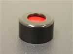 Screw Cap, 9mm, BLACK PP, w/Septa (PTFE/Silicone/PTFE)