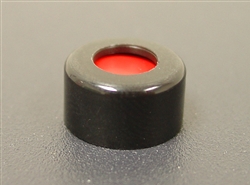 Screw Cap, 9mm, BLACK, w/Septa (PTFE/red Rubber)