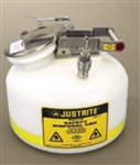 Justrite® 2-gallon PE can, SS / PTFE® disconnect