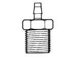 BARBED TUBING CONNECTION, 1/8" ID tubing x 1/4" NPT, Polypropylene