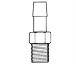 BARBED TUBING CONNECTION, 3/8" ID tubing x 1/4" NPT, Polypropylene