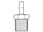 BARBED TUBING CONNECTION, 1/4" ID tubing x 1/2" NPT, Polypropylene