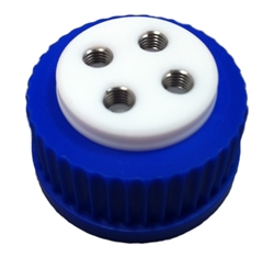BOTTLE CAP, with Helicoil 1/4-28 ports, for GL45 bottle; 4 lines