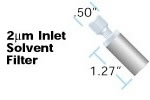 Inlet Solvent Filter, 2µm, for 1/8"OD tubing (5/pk)