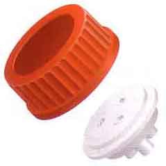 Bottle Cap for GL-45, 1L Bottles, for 1/8" OD tubing, RED