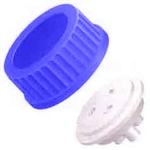 Bottle Cap for GL-45, 1L Bottles, for 1/8" OD tubing, BLUE