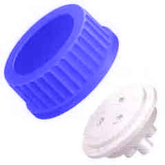 Bottle Cap for GL-45, 1L Bottles, for 1/8" OD tubing, BLUE