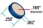 PEEK Frit, 0.5um, .062" Diam, .062" Thick, .250" O.D., Blue Ring
