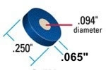 PEEK Frit, 0.5um, .094" Diam, .062" Thick, .250" O.D., Blue Ring