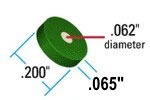 Frit PEEK Grn 2µm Ø.062 x .065 x Ø.200