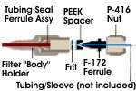 MICROFILTER, PRECOLUMN, 0.5µm SS, CAPILLARY TUBE/MICROTIGHT SLEEVES (W/ 5 FRITS)