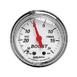 Auto Meter 1372 Arctic White 30 in. Hg-Vac/20 PSI Boost Gauge