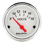 Auto Meter 1391 Street Rod Arctic White 8-18 VoltsVoltMeter Gauge