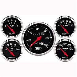 Auto Meter 1420 Designer Black 5 Piece Gauge Kit Box