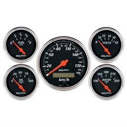 Auto Meter 1421-M Designer Black 5 Piece Gauge Kit Box