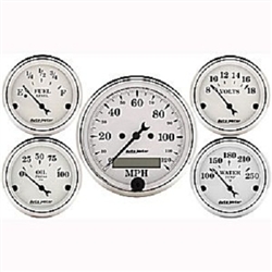 Auto Meter 1602 Old Tyme White 5 Piece Gauge Kit