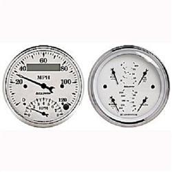 Auto Meter 1620 Old Tyme White Tachometer/Speedometer Combo and Quad Gauge