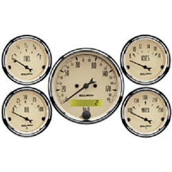 Auto Meter 1809-M Antique Beige 5 Piece Gauge Kit