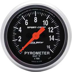 Auto Meter 3344 Sport-Comp 0-1600 °F Pyrometer Gauge