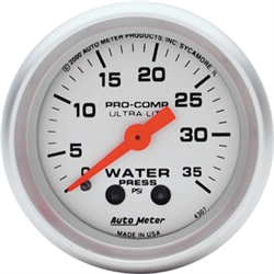 Auto Meter 4307 Ultra-Lite 0-35 PSI Water Pressure Gauge