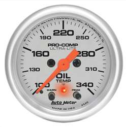 Auto Meter 4340 Ultra-Lite 100-340 °F Oil Temperature Gauge