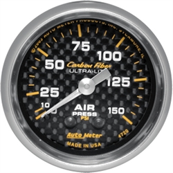 Auto Meter 4720 Carbon Fiber 0-150 PSI Air Pressure Gauge