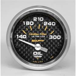 Auto Meter 4748 Carbon Fiber 140-300 °F Oil Temperature Gauge