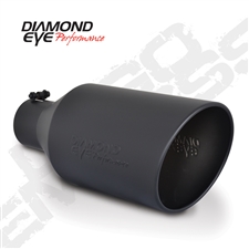 Diamond Eye 4718BRA-DEBK 7" Bolt-On Rolled End Angle Cut Black Exhaust Tip