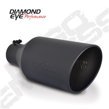 Diamond Eye 5718BRA-DEBK 7" Bolt-On Rolled End Angle Cut Black Exhaust Tip