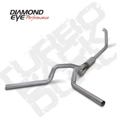 Diamond Eye K4320A 4" Turbo Back Dual Side Aluminized Exhaust System for 1999-2003 Ford 7.3L Powerstroke