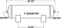Firestone 9229 3 Gallon Air Tank with 2 Ports Universal