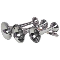 Kleinn Automotive Air Horns 630 Triple Train Trumpets Chrome Copper