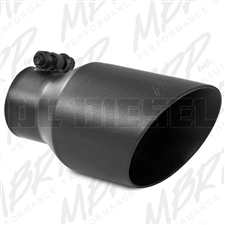 MBRP T5123BLK 4" Dual Wall Angle Cut Black Coated Stainless T409 Exhaust Tip