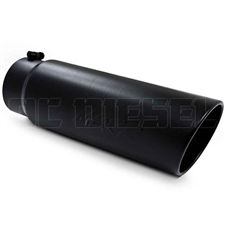 MBRP T5125BLK 6" Rolled Edge Angle Cut Black Coated Sainless T409 Exhaust Tip