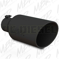 MBRP T5126BLK 7" Rolled Edge Angle Cut Black Coated Sainless T409 Exhaust Tip